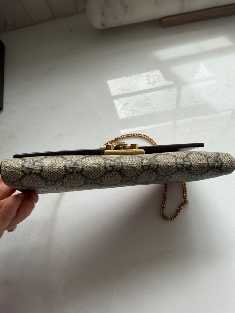 🔥Gucci wallet on chain GG supreme padlock wallet mini purse Gucci bag Gucci woc - Picture 15 of 17
